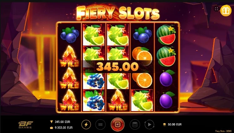 Fiery Slots Cash Mesh com rolos e símbolos para confirmar o jogo antes de olhar depósito e saque